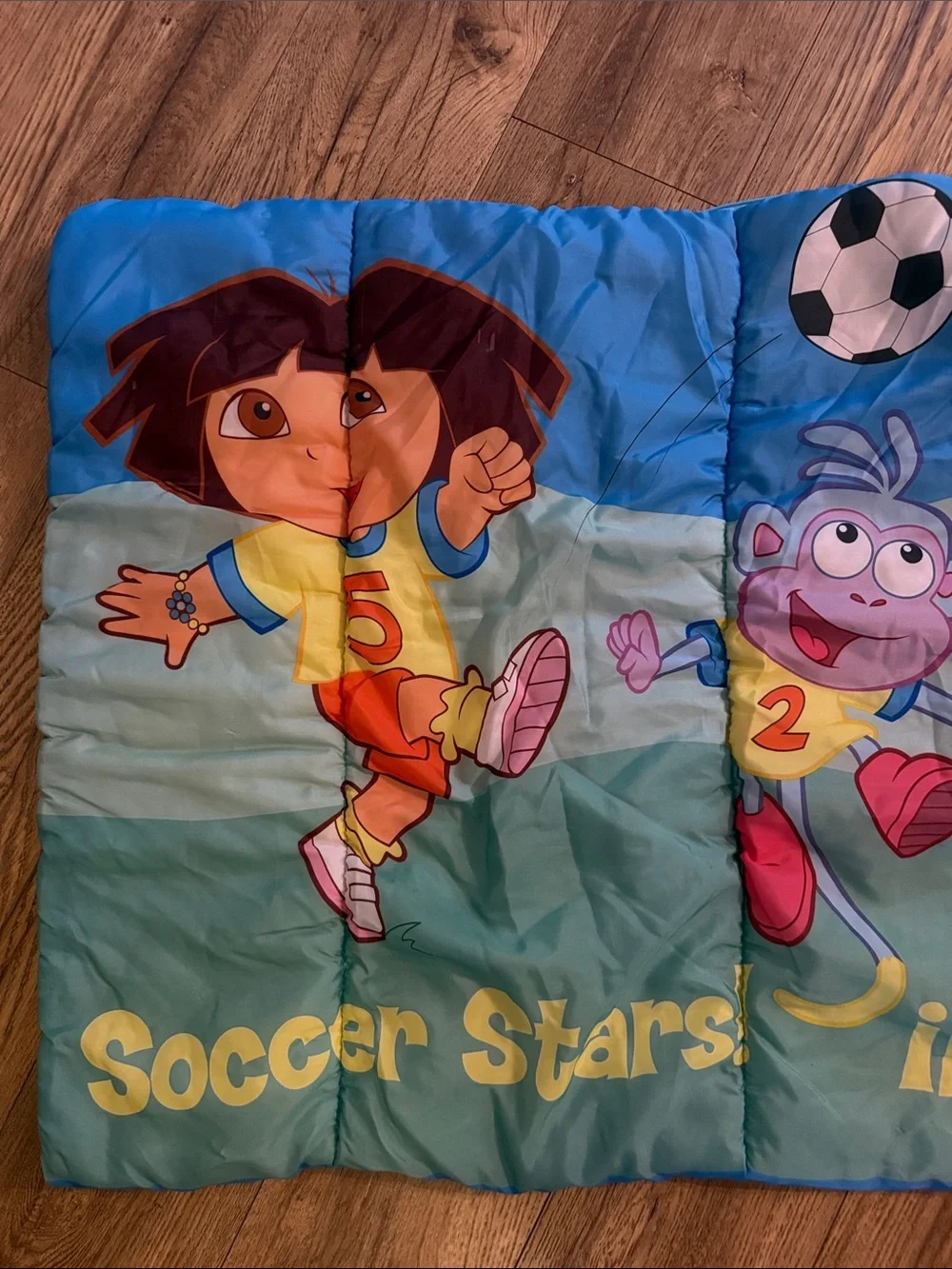 Vintage Y2K Nick Jr Dora the Explorer Soccer Stars Sleeping Bag Diego Boots